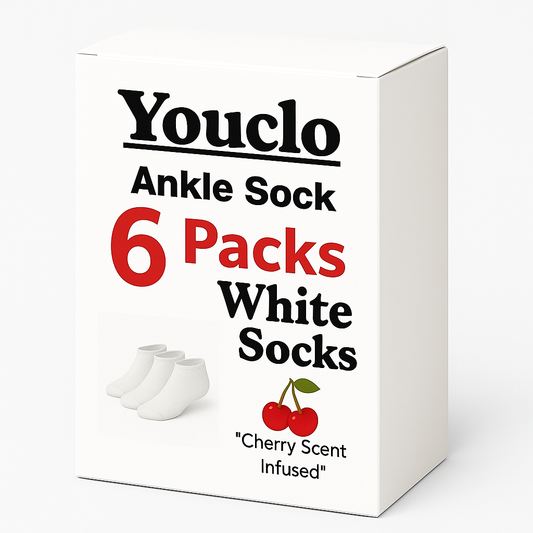 White Ankle Sock,6 Packs Cherry Scent