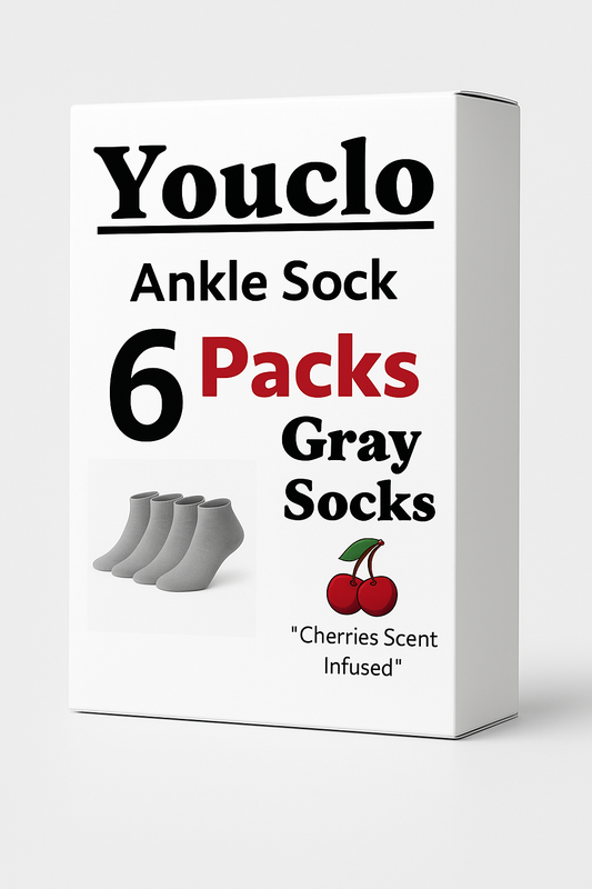 Gray Ankle Socks,6 Packs Cherry Scent