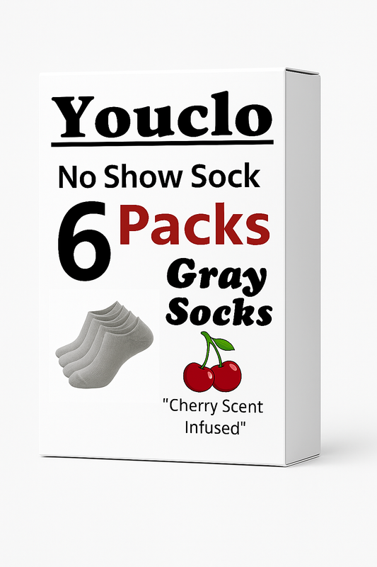Gray No Show Socks,6 Packs Cherry Scent
