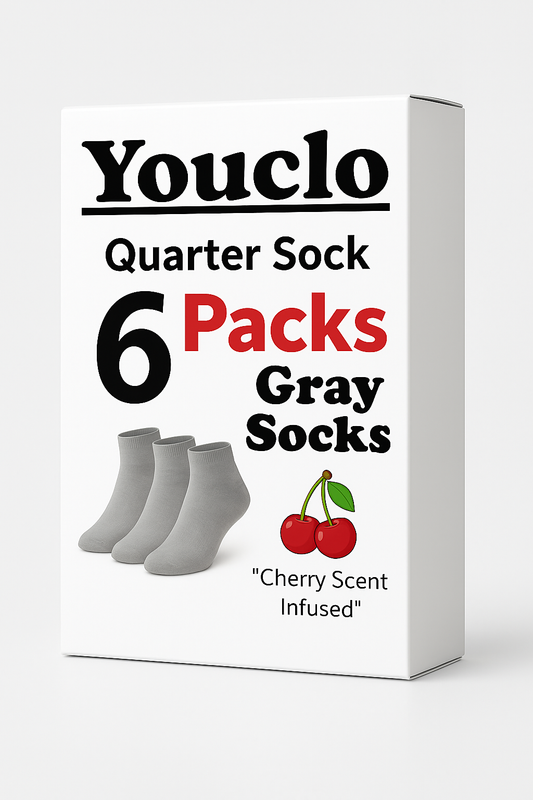 Gray Quarter Socks,6 Packs Cherry Scent