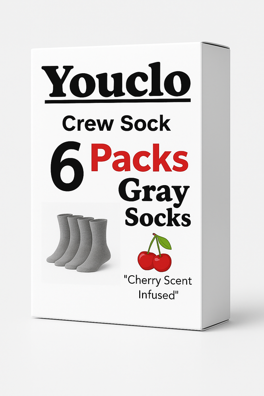 Gray Crew Sock,6 Packs Cherry Scent