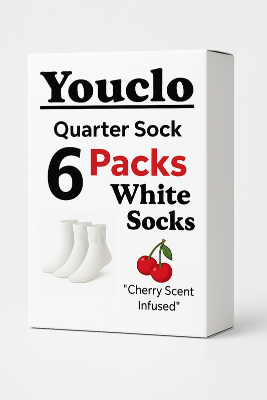 White Quater Socks,6 Packs Cherry Scent