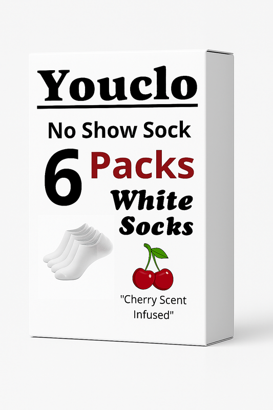 White No Show Socks,6 Packs Cherry Scent
