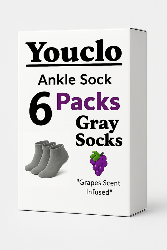 Gray Ankles Socks , 6 packs Grapes Scent