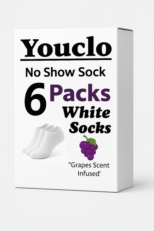 White No Show Socks,6 packs Grapes Scent